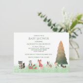 ウッドランド動物ベビーシャワー招待状 招待状 (スタンド正面)