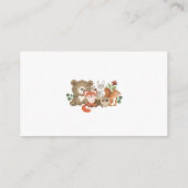 ウッドランド動物ベビーシャワー誕生日ありがとう エンクロージャーカード (裏面)