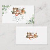 ウッドランド動物ベビーシャワー誕生日ありがとう エンクロージャーカード (正面/裏面)