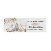 ウッドランド動物ベビーシャワー誕生日パーティーフローラ ラベル (正面)