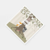 ウッドランド動物ベビーシャワー – ニュートラル スタンダードランチョンナプキン (角)