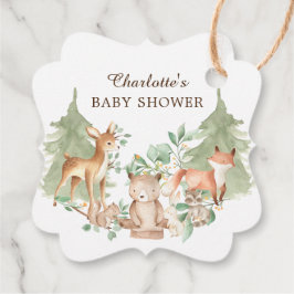 ウッドランド動物ベビースワーフギフトラベル フェイバータグ