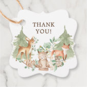 ウッドランド動物ベビースワーフギフトラベル フェイバータグ (正面)