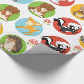 ウッドランド動物ベビーパーティー包装紙 ラッピングペーパー (角)