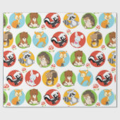 ウッドランド動物ベビーパーティー包装紙 ラッピングペーパー (フラット)