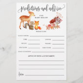 ウッドランド動物ベビー予測・アドバイス紙カード チラシ (正面)