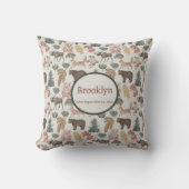 ウッドランド動物ベビー枕素朴子供部屋デコール クッション (正面)