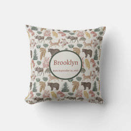 ウッドランド動物ベビー枕素朴子供部屋デコール クッション