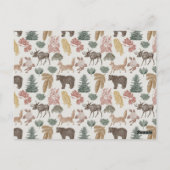 ウッドランド動物ベビー発表 ポストカード (裏面)