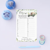 ウッドランド動物ベビーABCベビーシャワーゲームカード チラシ (シングル)