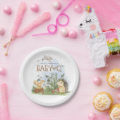 ウッドランド動物ベビーQバックヤードベビーシャワー ペーパープレート (パーティー)