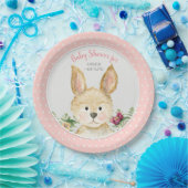 ウッドランド動物ボホバニーラビットピンクの赤ちゃんシャワー ペーパープレート (パーティー)