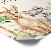 ウッドランド動物ボホベイビーシャワー好意のサイン ポスター (角)