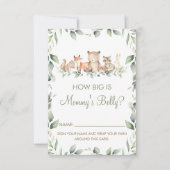 ウッドランド動物ママのベリーゲームカードの大きさ 招待状 (正面)