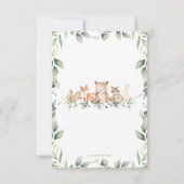 ウッドランド動物ママのベリーゲームカードの大きさ 招待状 (裏面)