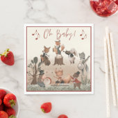 ウッドランド動物ミュージカル赤ちゃんシャワー スタンダードランチョンナプキン (インサイチュ)