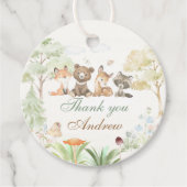 ウッドランド動物メッセージカード フェイバータグ (正面)