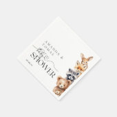ウッドランド動物モダンの赤ちゃんシャワー スタンダードカクテルナプキン (角)