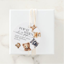 ウッドランド動物モダンの赤ちゃんシャワー フェイバータグ