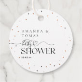 ウッドランド動物モダンの赤ちゃんシャワー フェイバータグ (裏面)