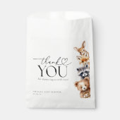 ウッドランド動物モダンの赤ちゃんシャワー フェイバーバッグ (正面)