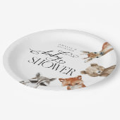 ウッドランド動物モダンの赤ちゃんシャワー ペーパープレート (アングル)