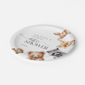 ウッドランド動物モダンの赤ちゃんシャワー ペーパープレート (アングル)