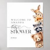 ウッドランド動物モダンの赤ちゃんシャワー ポスター (正面)