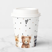 ウッドランド動物モダンの赤ちゃんシャワー 紙コップ (正面)