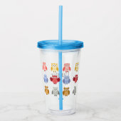 ウッドランド動物モダン名フクロウ アクリルタンブラー (正面)