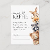 ウッドランド動物モダン赤ちゃんシャワーおむつ エンクロージャーカード (正面)