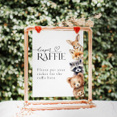 ウッドランド動物モダン赤ちゃんシャワーおむつ ポスター