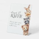 ウッドランド動物モダン赤ちゃんシャワーおむつ 台座サイン (正面)