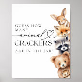 ウッドランド動物モダン赤ちゃんシャワーゲーム ポスター (正面)