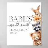 ウッドランド動物モダン赤ちゃんシャワー甘いお菓子 ポスター (正面)