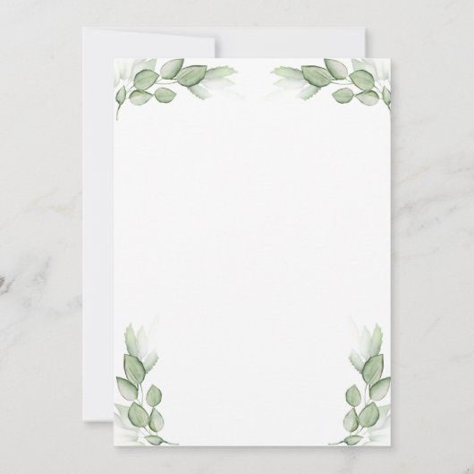 ウッドランド動物ユーカリプスピンクの赤ちゃんシャワー 招待状 (裏面)