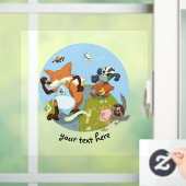 ウッドランド動物ランニングおもしろいのキツネとアナグマ漫画 ウィンドウサイン (ホーム)