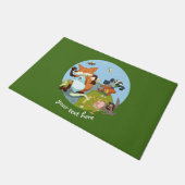 ウッドランド動物ランニングおもしろいのキツネとアナグマ漫画 ドアマット (アングル)