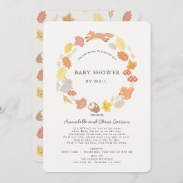 ウッドランド動物リースベビーシャワーbyメール 招待状