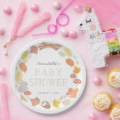 ウッドランド動物リース秋ベビーシャワー ペーパープレート (パーティー)