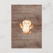 ウッドランド動物中性ベビーシャワーベビー エンクロージャーカード (裏面)