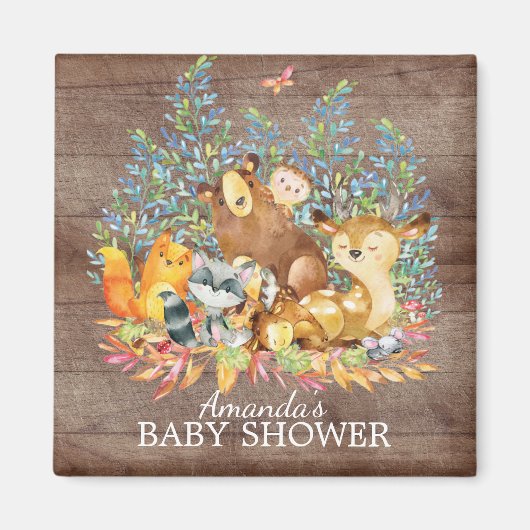 ウッドランド動物中性ベビーシャワー好みマグネット マグネット (正面)