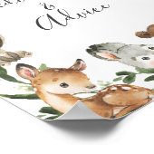 ウッドランド動物予測とアドバイス標識 ポスター (角)