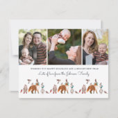 ウッドランド動物写真ホリデークリスマスポストカード シーズンカード (正面)