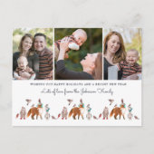 ウッドランド動物写真ホリデークリスマスポストカード シーズンポストカード (正面)