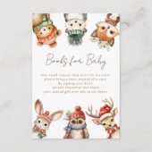 ウッドランド動物冬のクリスマスの本ベビー エンクロージャーカード (正面)