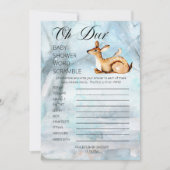 ウッドランド動物冬の赤ちゃんシャワー単語スクランブル 招待状 (正面)