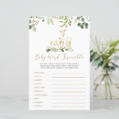 ウッドランド動物単語スクランブル赤ちゃんシャワーゲーム (スタンド正面)