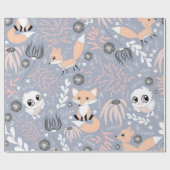 ウッドランド動物可愛いラッピング紙 ラッピングペーパー (フラット)