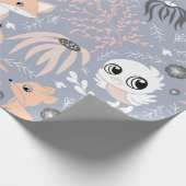 ウッドランド動物可愛いラッピング紙 ラッピングペーパー (角)